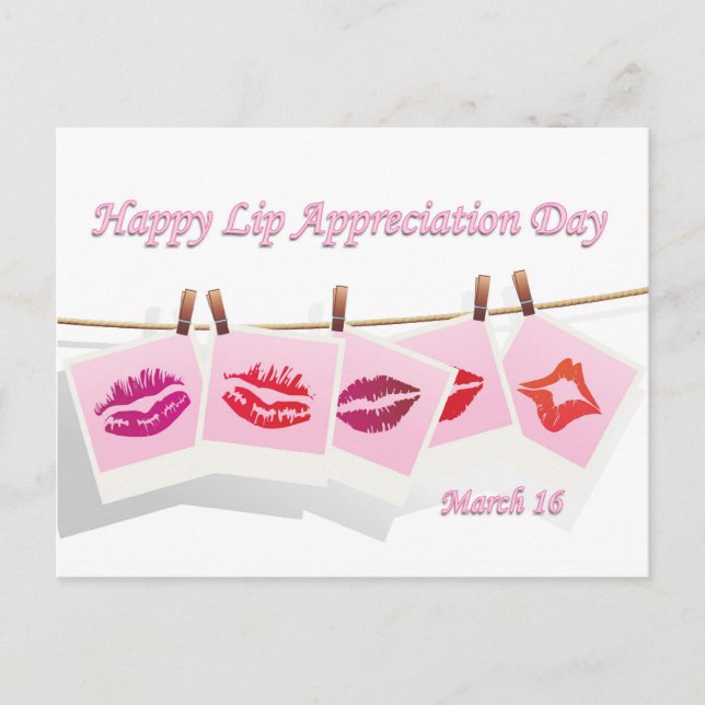 Lip Appreciation Day March 16 Postcard (Front)