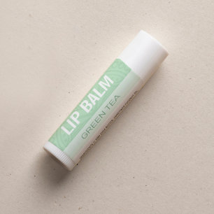Lip Balm Label - Green Tea - 1.25" Square