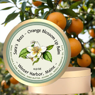 Lip Balm Label with Editable Logo and Dark Text