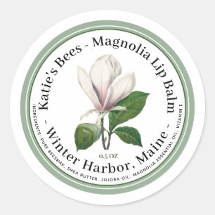 Lip Balm Label with Pale Pink Flower Illustration