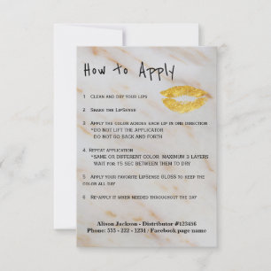 Lip colours distributor application instructions