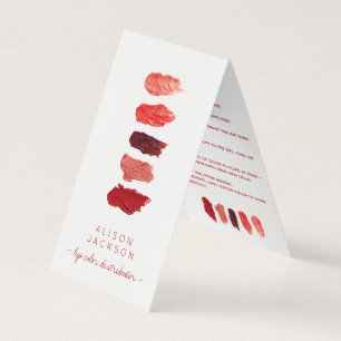 Lip distributor lip colour swatches business card