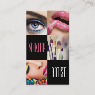 Lip Eyes Brushes MakeUp Artist, Cosmetology, Salon Business Card