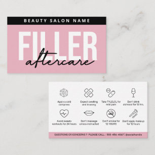 Lip Filler Botox Aftercare Instructions Editable B Business Card