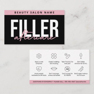 Lip Filler Botox Aftercare Instructions Editable Business Card