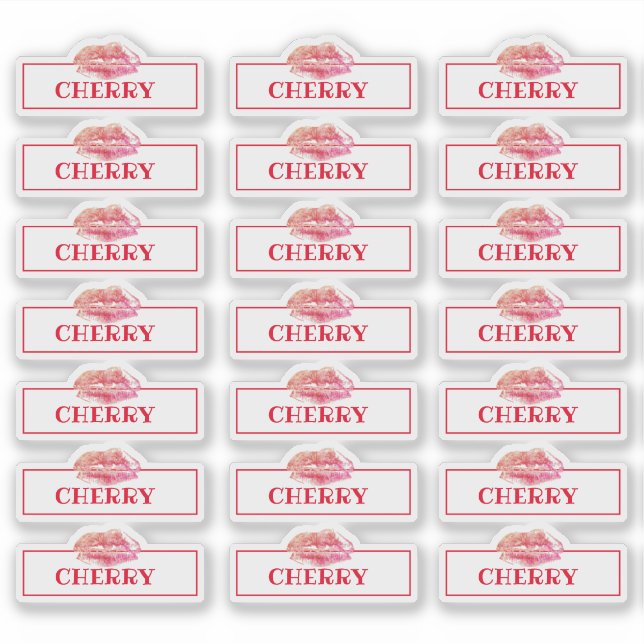 Lip Gloss Packaging Logo Lip   Branding Clear Red (Front)