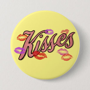 LIP KISSES 3 INCH ROUND BUTTON