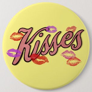 LIP KISSES 6 INCH ROUND BUTTON