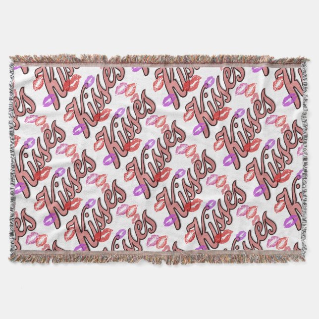 LIP KISSES  THROW BLANKET (Front)