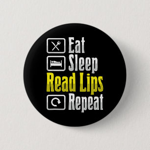 Lip Reading ASL Hand Gesture Deaf Hearing Loss Awa 2 Inch Round Button