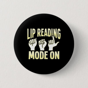Lip Reading Asl Hand Gesture Deaf Hearing Loss Awa 2 Inch Round Button