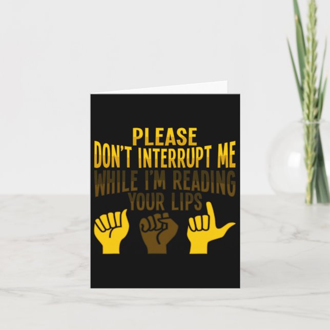 Lip Reading Asl Hand Gesture Deaf Hearing Loss Awa Card (Front)