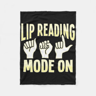 Lip Reading Asl Hand Gesture Deaf Hearing Loss Awa Fleece Blanket