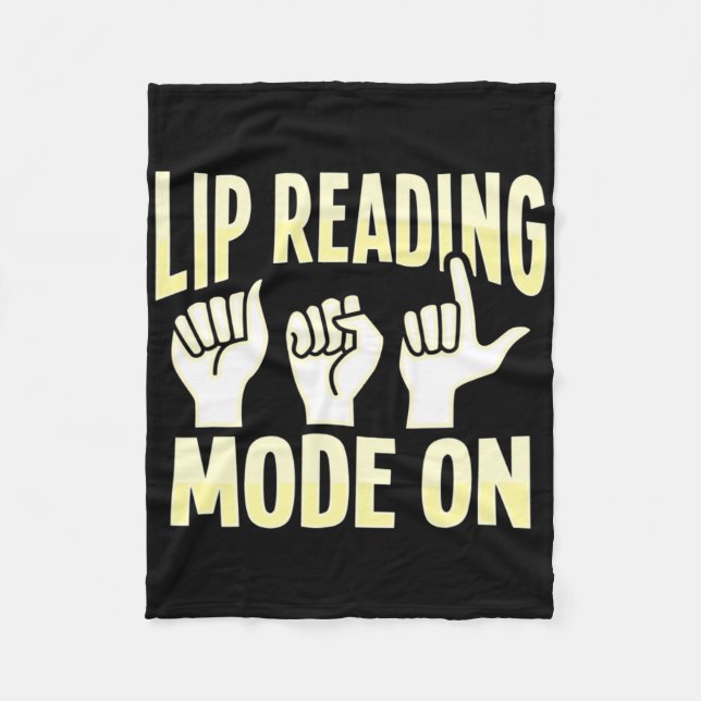 Lip Reading Asl Hand Gesture Deaf Hearing Loss Awa Fleece Blanket (Front)