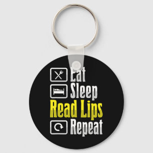 Lip Reading ASL Hand Gesture Deaf Hearing Loss Awa Keychain