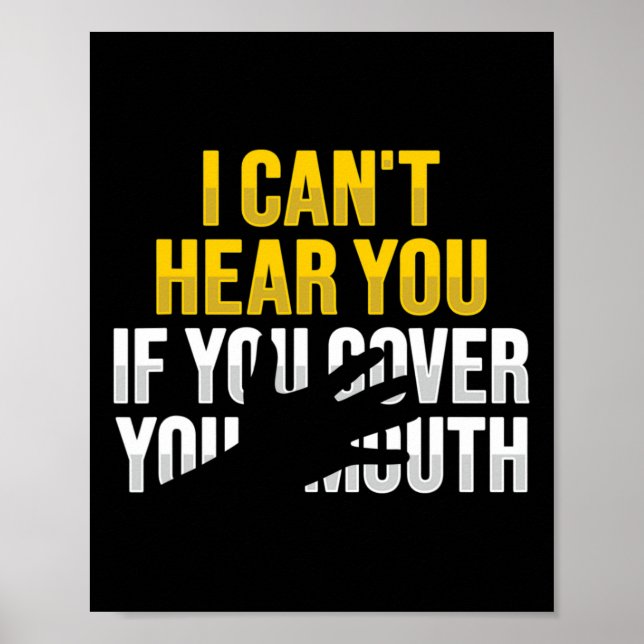 Lip Reading ASL Hand Gesture Deaf Hearing Loss Awa Poster (Front)