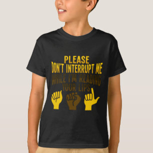 Lip Reading ASL Hand Gesture Deaf Hearing Loss Awa T-Shirt