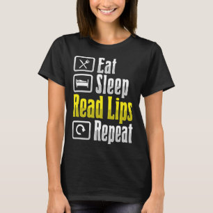 Lip Reading ASL Hand Gesture Deaf Hearing Loss Awa T-Shirt