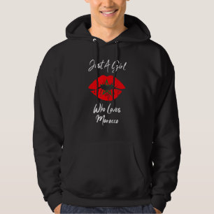 Lip Women's Girls Love Flag Morocco Hoodie