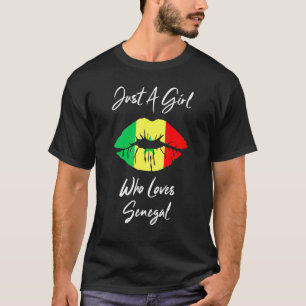 Lip Women's Girls Love Flag Senegal T-Shirt