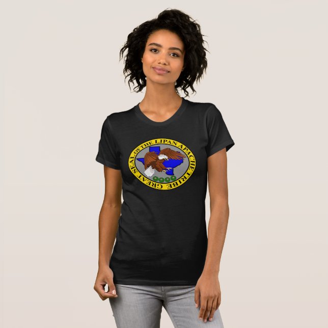 Lipan Apache Tribe's Great Seal Womens Dark TShirt (Front Full)