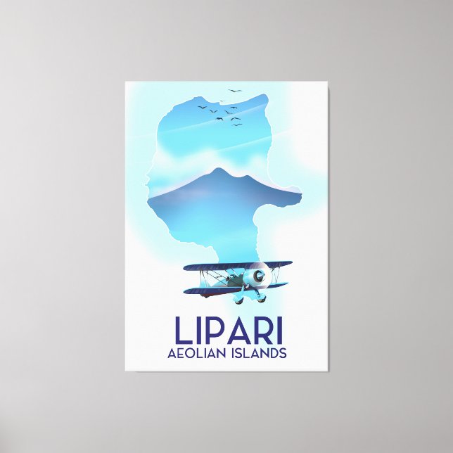 Lipari Aeolian Islands map Canvas Print (Front)