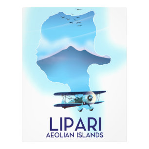 Lipari Aeolian Islands map Photo Print