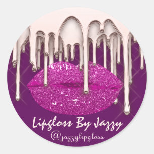 Lipgloss By IG Rose Rose Drip Product Cosmetics Classic Round Sticker