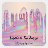 Lipgloss Makeup Pink Rose Drips Holograph