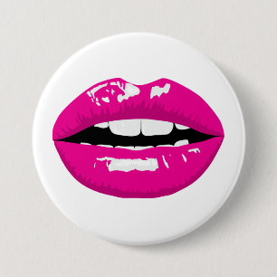 Lips 3 Inch Round Button