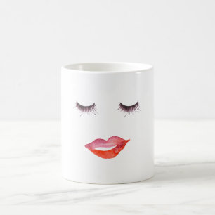 Lips and Eyelashes Coffee Mug
