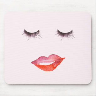 Lips and Eyelashes Mouse Pad