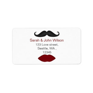 lips and moustache return address label