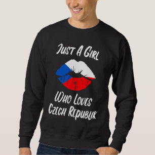 Lips and Mouth Love Czech Flag Sweatshirt