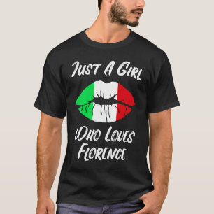 Lips and mouth love Italian flag Florence T-Shirt