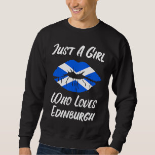 Lips and Mouth Love Scottish Flag Edinburgh Sweatshirt