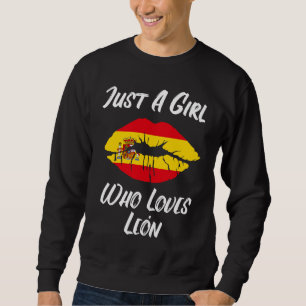 Lips and Mouth Love Spanish Flag Leon Sweatshirt