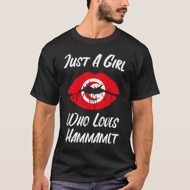 Lips and Mouth Love Tunisian Flag Hammamet T-Shirt (Front)