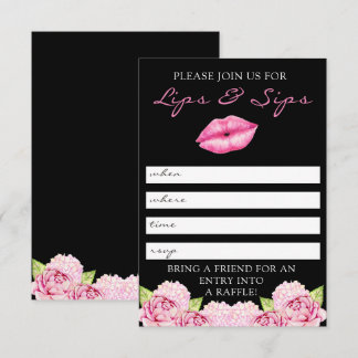 Lips and Sips Lipsense Party Invitation