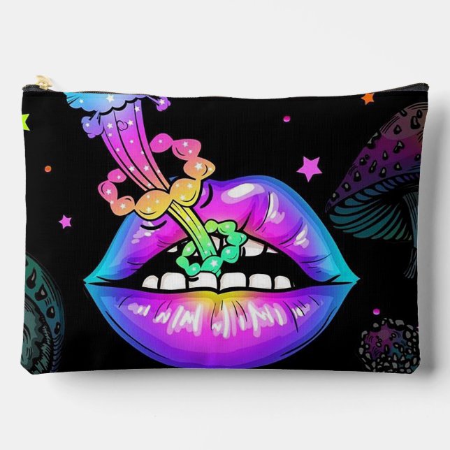 Lips and smoke accessory pouch (Front)