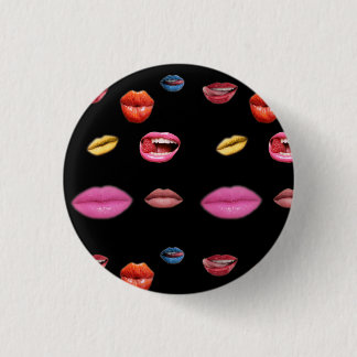 Lips badge 1 inch round button