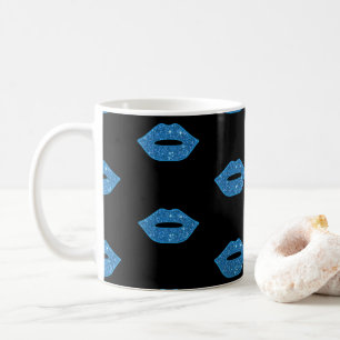 Lips Blue Kisses Black Makeup Artist Fancy Coffee Mug