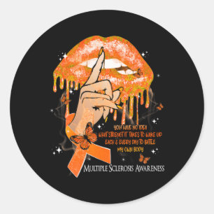 Lips Butterflies Women Multiple Sclerosis Awarenes Classic Round Sticker