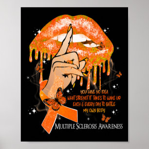 Lips Butterflies Women Multiple Sclerosis Awarenes Poster