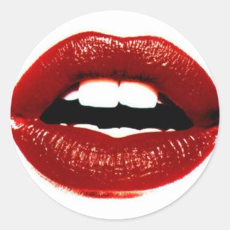 lips classic round sticker