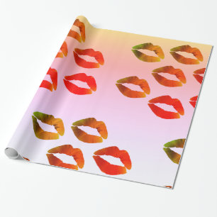 Lips Glossy Wrapping Paper, 30 in x 6 ft Wrapping Paper