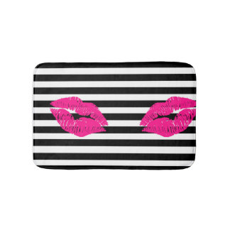 Lips, hot pink lips, pink lips, make up art, lips bath mat