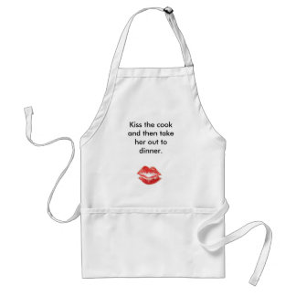 lips, Kiss the cook and then take her out to di... Standard Apron