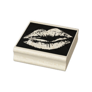 Lips Lip Smack Mouth Tote Rubber Stamp