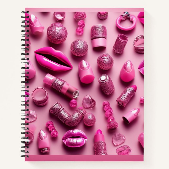 Lips & Lipstick Beads Notebook: Chic & Fun Notebook (Front)